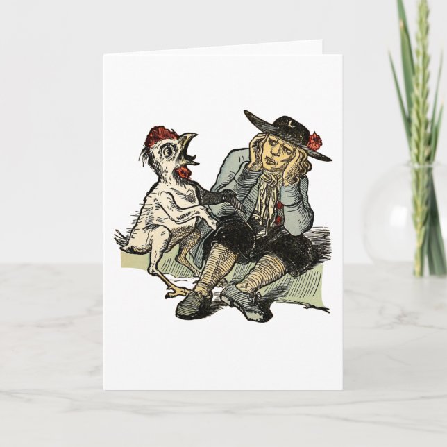 Carte de voeux "Chanter le poulet" (Devant)
