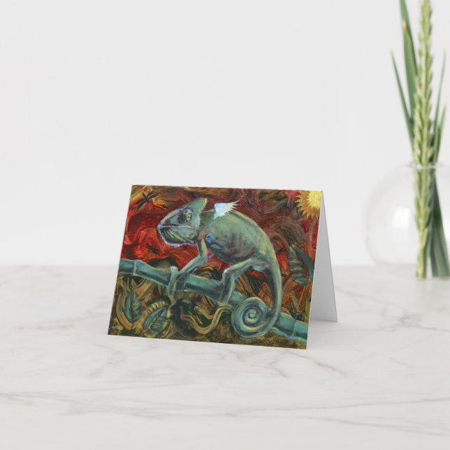 Carte de voeux charismatique de caméléon (Devant)