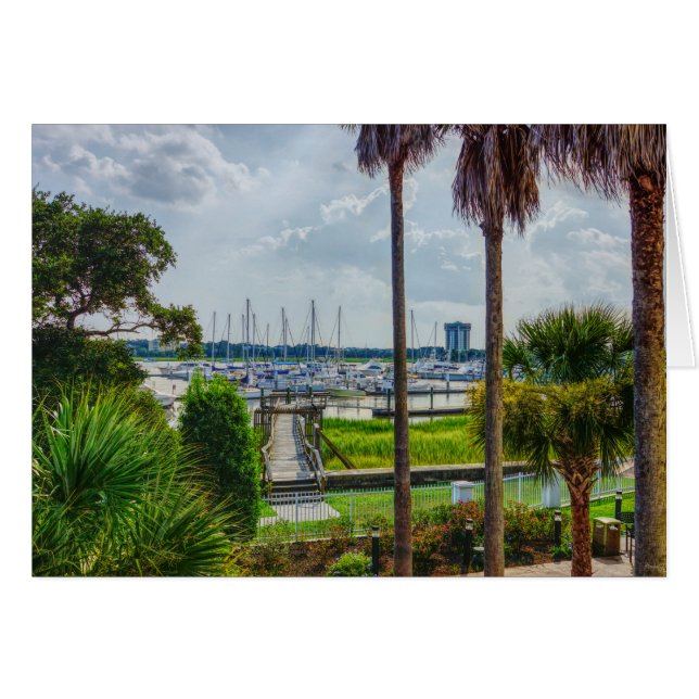Carte de voeux Charleston Harbour (Devant horizontal)