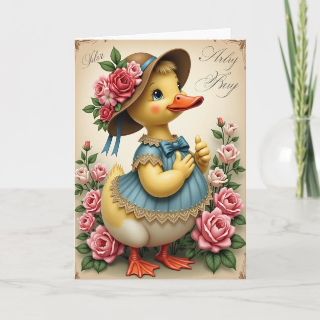 Carte de vœux charmante d'ami oiseau (Devant)