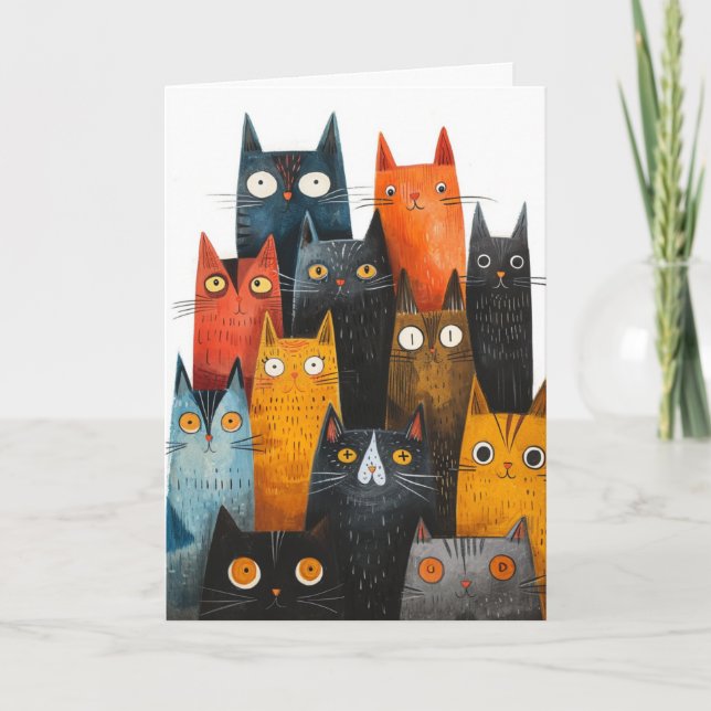 Carte de vœux Chat de la Chance (Devant)