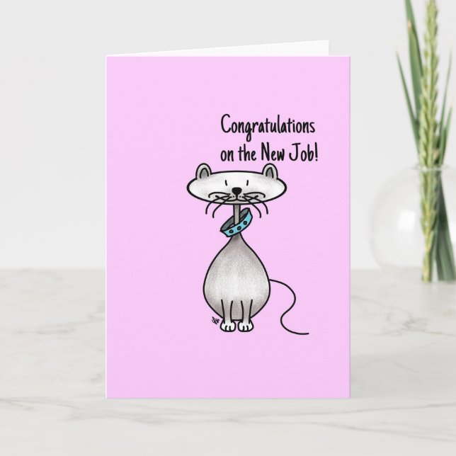 Carte de voeux -Chat -Félicitations pour le nouvea (Devant)