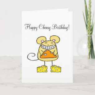 Carte de voeux Cheesy Bonne Souris d'anniversaire