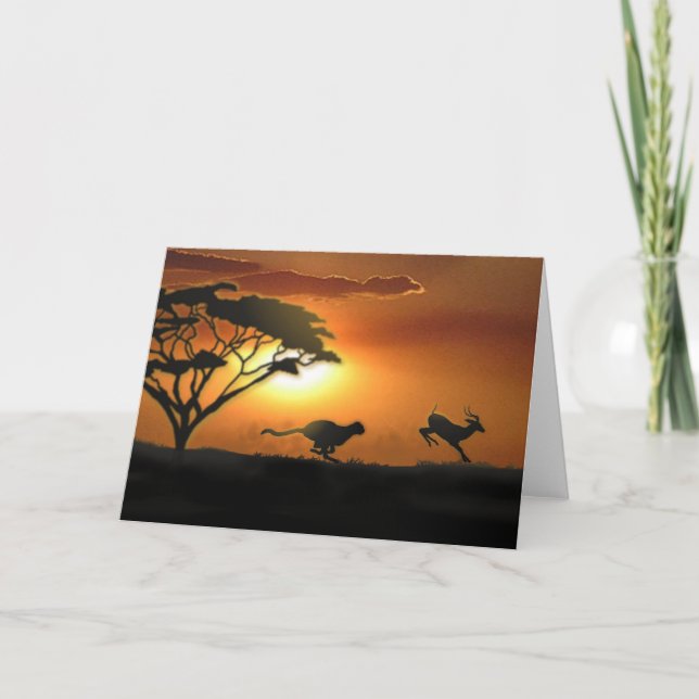 Carte de voeux Cheetah et Gazelle (Devant)