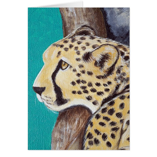 Carte de voeux Cheetah Painting (Devant)