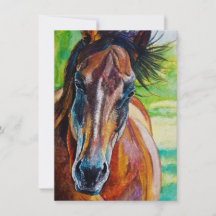 Carte de vœux Cheval de Feu Sauvage