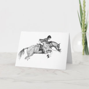 Carte de voeux Cheval de saut blanc