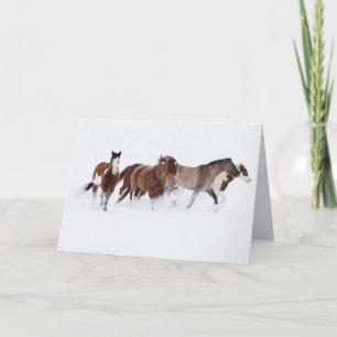 Carte de voeux Cheval Snowy March II