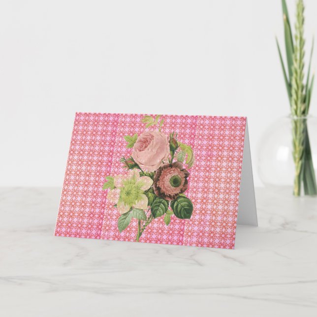 Carte de voeux Chic Rose Shabby (Devant)