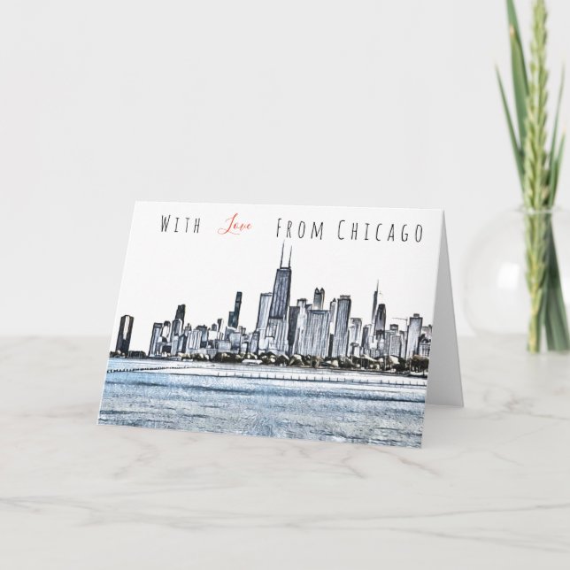 Carte de voeux Chicago Skyline (Devant)