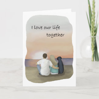 carte de vœux chien d'amour; carte labrador noir