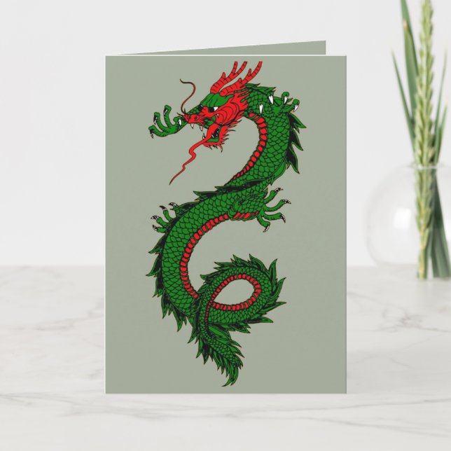 Carte de voeux chinoise de dragon (Devant)