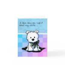 Carte de vœux chiot Westie KiniArt