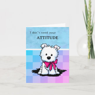 Carte de vœux chiot Westie KiniArt