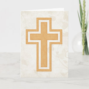 Carte de voeux chrétienne orange Cross 2 vierge