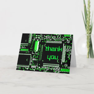 Carte de voeux Circuit Green 2 "Merci"