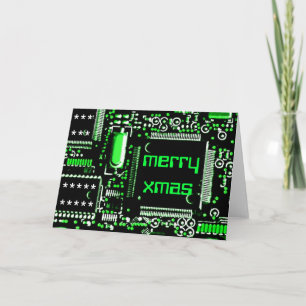 Carte de voeux Circuit Green 2 "Merry Xmas"