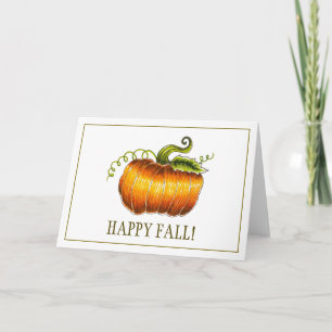 Carte de voeux Citrouille "Happy Fall"