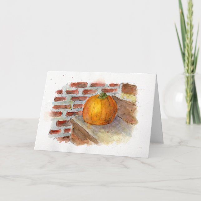 Carte de voeux citrouille Still Life Watercolor (Devant)