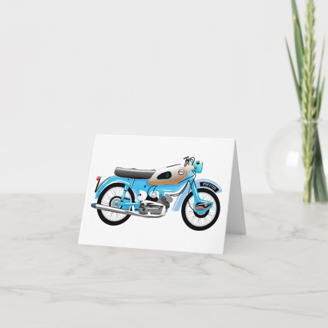 Carte de voeux classique Ariel Arrow moto. (Devant)