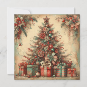 Carte de voeux classique de Noël Vintage