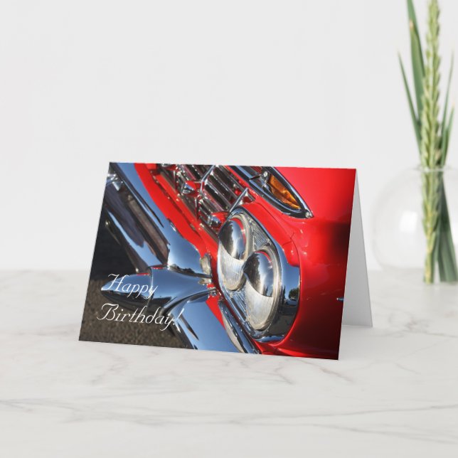 Carte de voeux classique de voiture de joyeux (Devant)