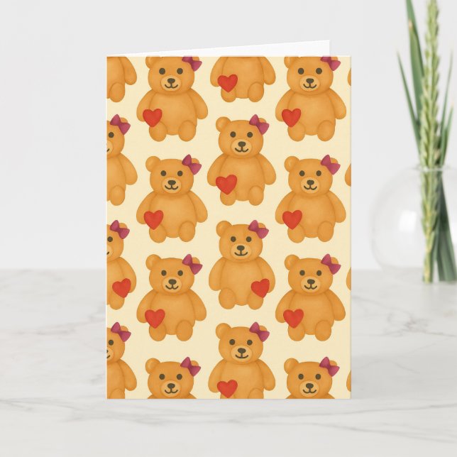 Carte de voeux classique Motif à ours en peluche (Devant)