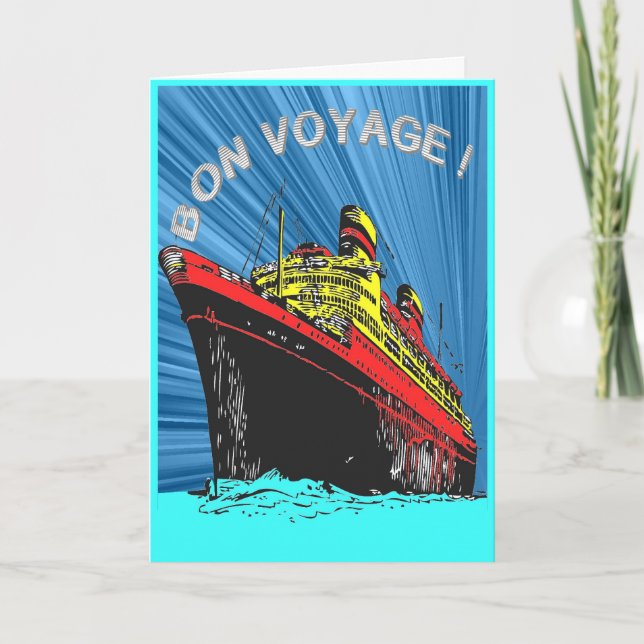 Carte de voeux classique Retro Bon Voyage (Devant)