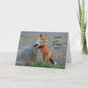 Carte de voeux Clever Sly Cunning Cute Fox