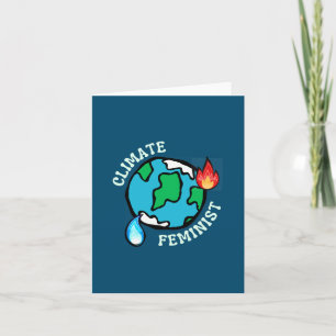 Carte de voeux climato-féministe pliée