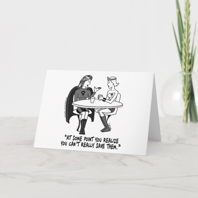 Carte de voeux Codépendant Superheroines (Devant)