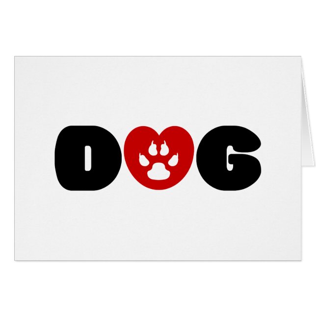 Carte de voeux Coeur Aimant Chien (Devant horizontal)