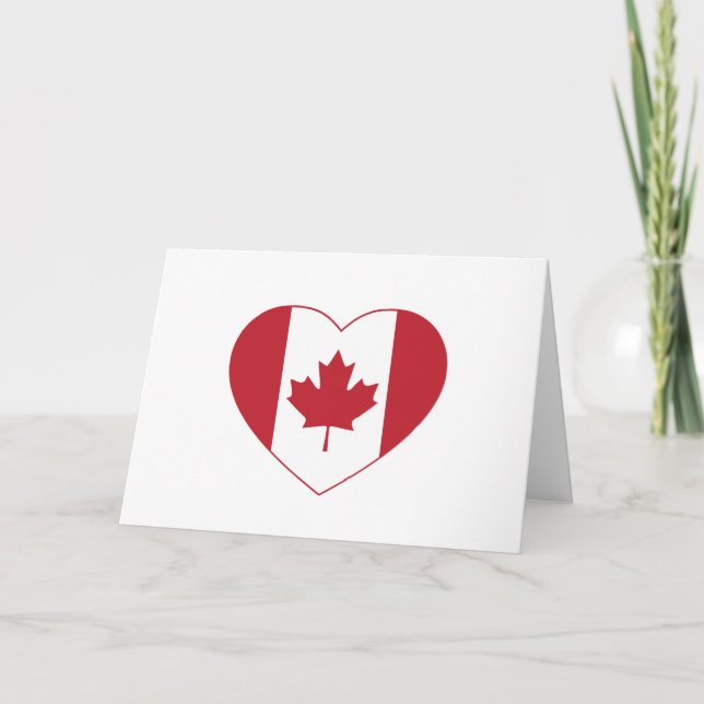 Carte de voeux Coeur du drapeau du Canada (Devant)