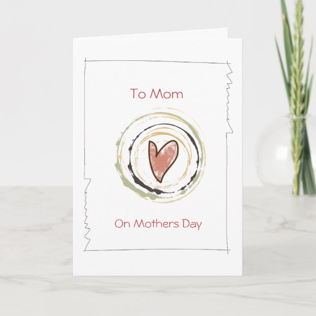 carte de voeux coeur journée mère (Devant)