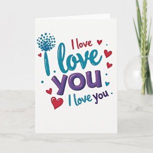 Carte de vœux coeurs bulles Je t'aime