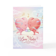 Carte de vœux - Cœurs qui s'embrassent "Notes d'am