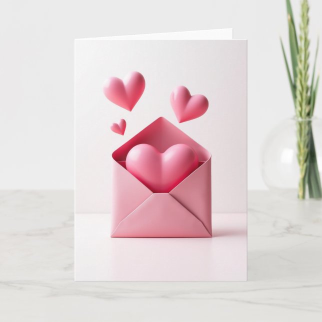 Carte de vœux Cœurs roses (Devant)
