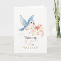 Carte de vœux colibri Pensées pour vous aujourd'hu