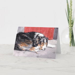 Carte de voeux Collie Bordure