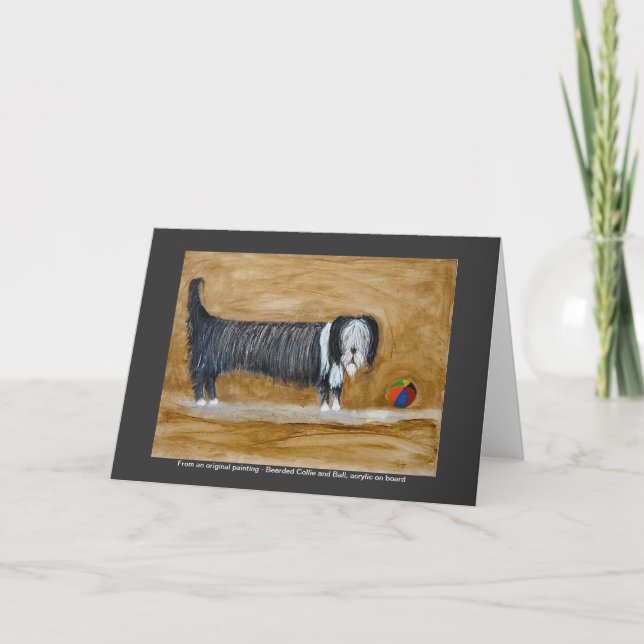 Carte de voeux Collie et Ball (Devant)