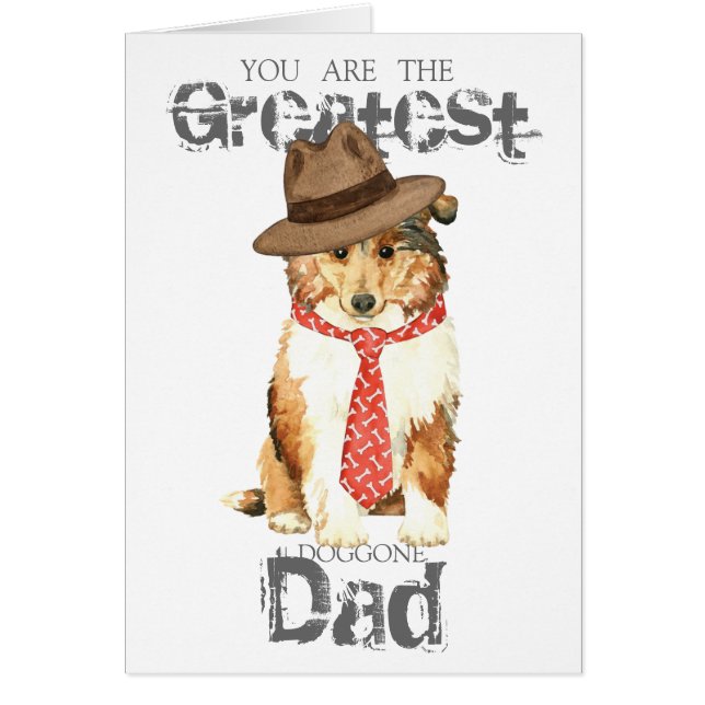 Carte de voeux Collie Papa (Devant)