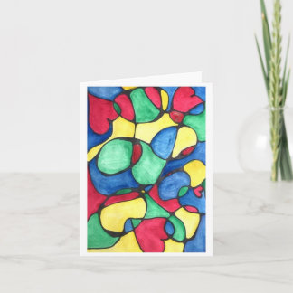 Carte de voeux colorée avec Coeurs et Cercles