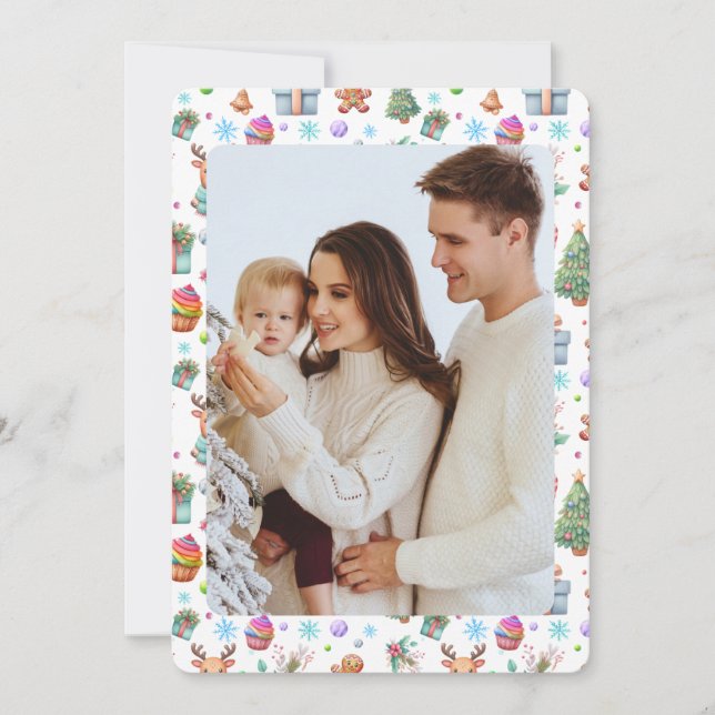 Carte de vœux colorée avec motif festif (Devant)