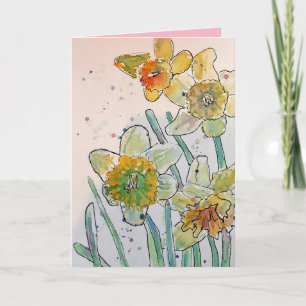 Carte de voeux colorée Daffodil Jaune