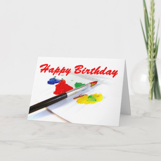 Carte de voeux colorée d'anniversaire (Devant)