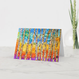 Carte de voeux colorée d'arbres d'Aspen