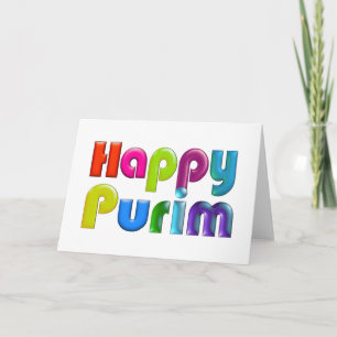 Carte de voeux colorée géniale HEUREUSE de PURIM