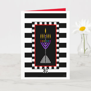 Carte de voeux colorée moderne Menorah