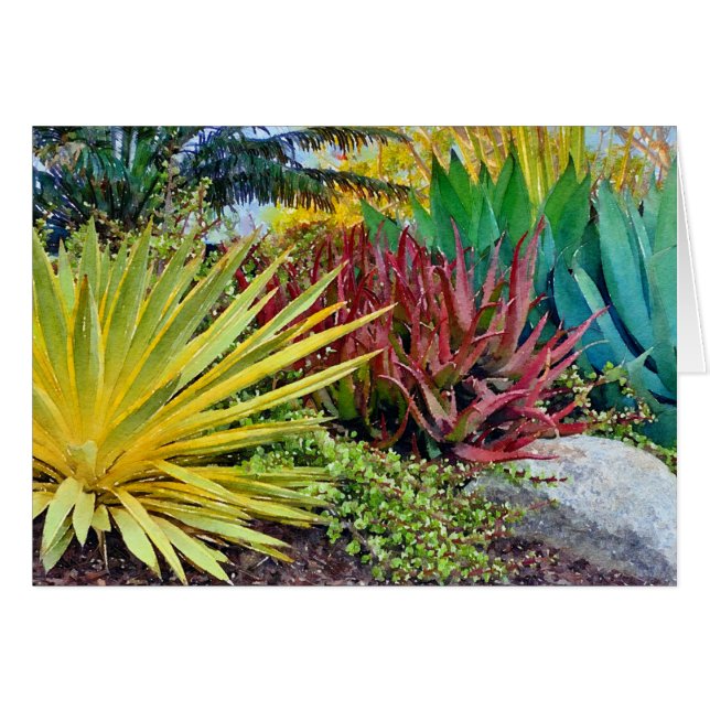 Carte de voeux Colorful Succulents (Devant Horizontal)