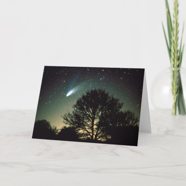 Carte de voeux Comet Hale-Bopp et Tree (Devant)